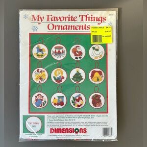 NEW VTG 1990 Dimensions My Favorite Things Christmas Ornaments Set of 12 #8072
